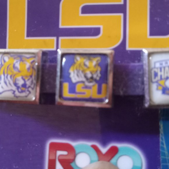 LSU Tigers NCAA Silicone Charm Bracelet - Picture 2 of 2
